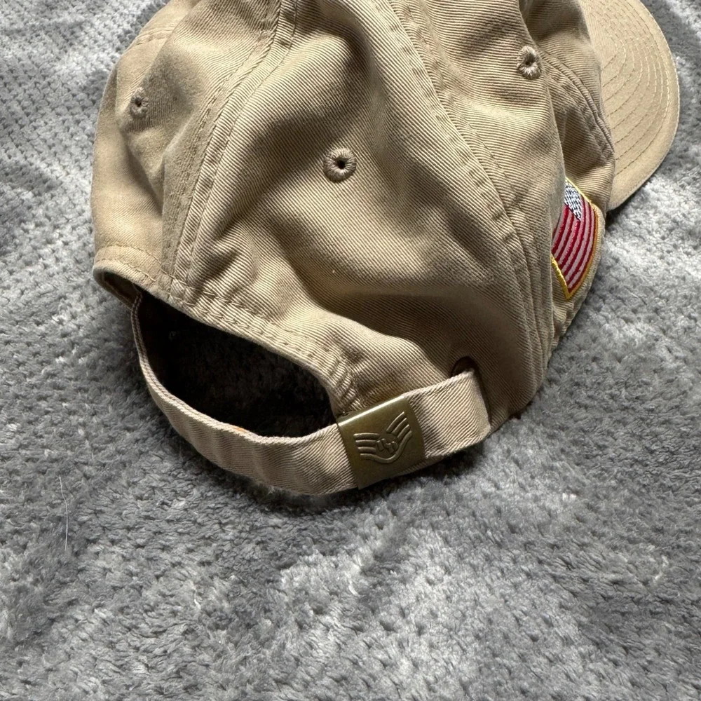 Rapid Dominance US Army Hat Khaki Tan Embroidered Patch American Flag Strapback